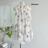 BXOXO - summer inspo Printed Mini Sleeveless Vintage Shorts Suit Sweet Women's New 2025 Autumn Shorts And Shirt Top 2-piece Set